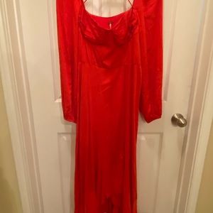 Free People Red detailed maxi dress